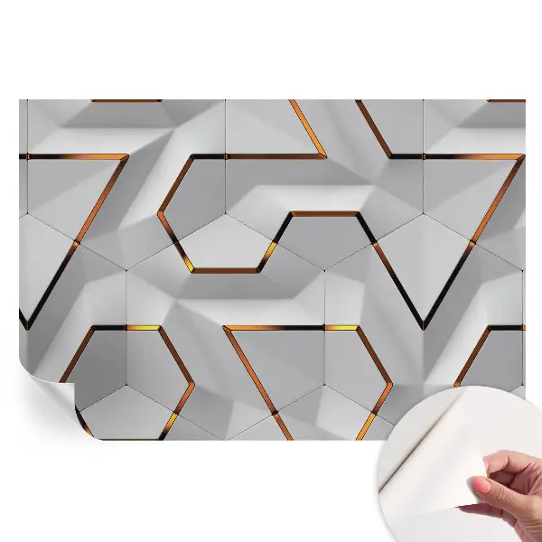 Tapet autoadeziv pentru camera de zi cu modele tridimensionale