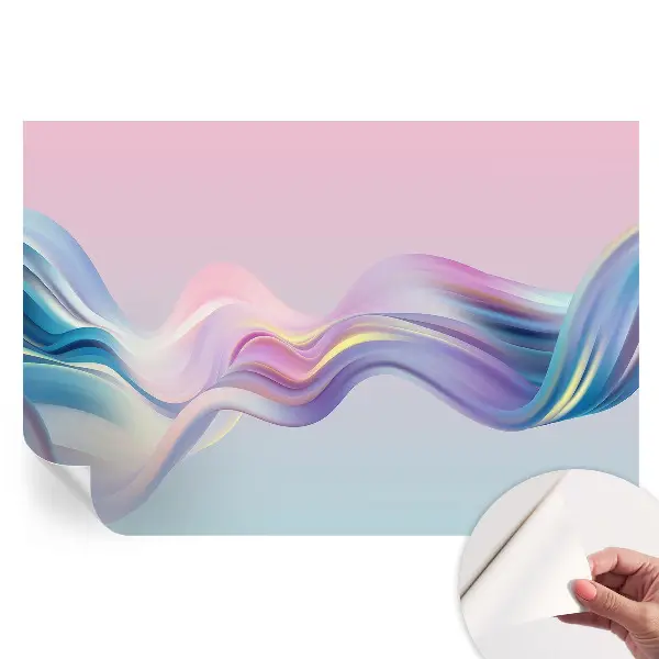 Tapet autoadeziv pentru camera de zi cu model de valuri colorate