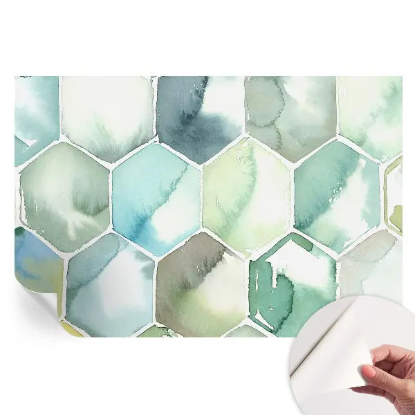 Tapet fotografic autoadeziv Hexagone pastelate