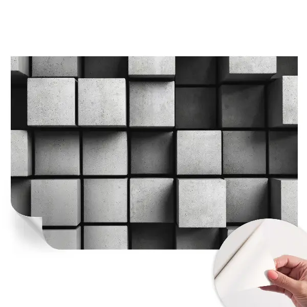 Tapet fotografic autoadeziv cu model de cuburi geometrice
