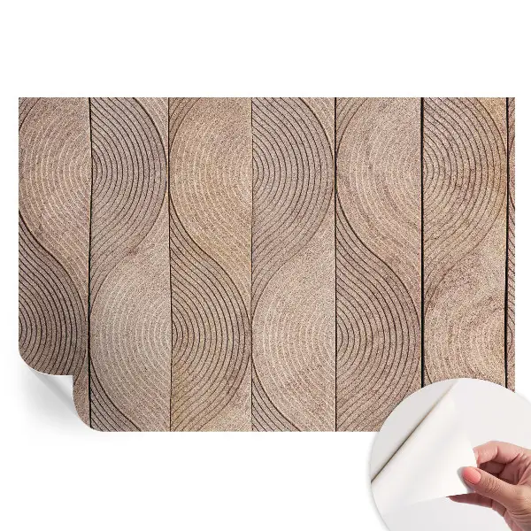 Fototapet modern pentru sufragerie cu model de valuri de lemn