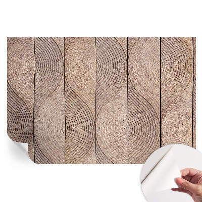 Fototapet modern pentru sufragerie cu model de valuri de lemn