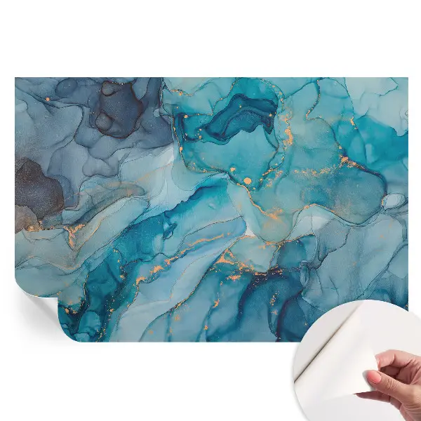 Fototapet modern pentru sufragerie cu model abstract albastru