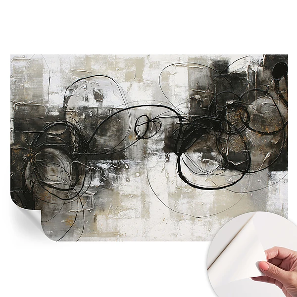 Tapet autoadeziv pentru camera de zi cu model vârtej abstract