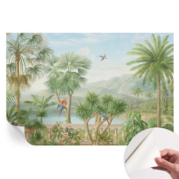 Fototapet modern pentru sufragerie cu peisaj exotic