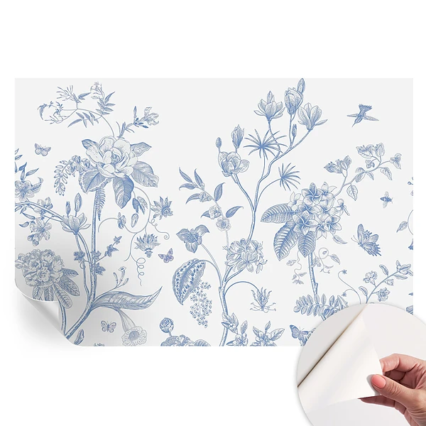 Fototapet autoadeziv pentru dormitor cu model floral