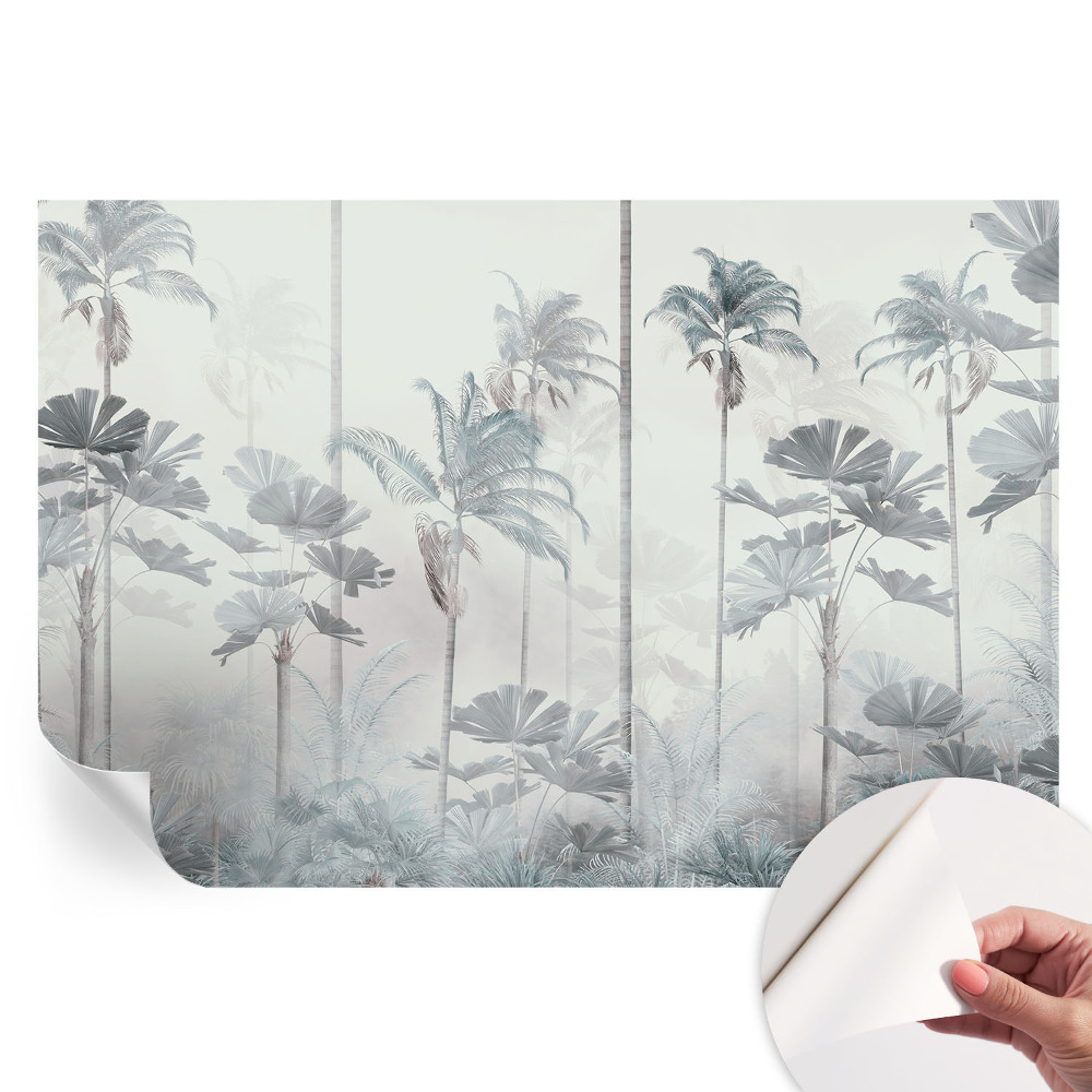 Tapet autoadeziv pentru camera de zi cu peisaj tropical