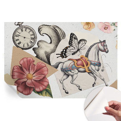 Fototapet modern cu model floral vintage pentru sufragerie