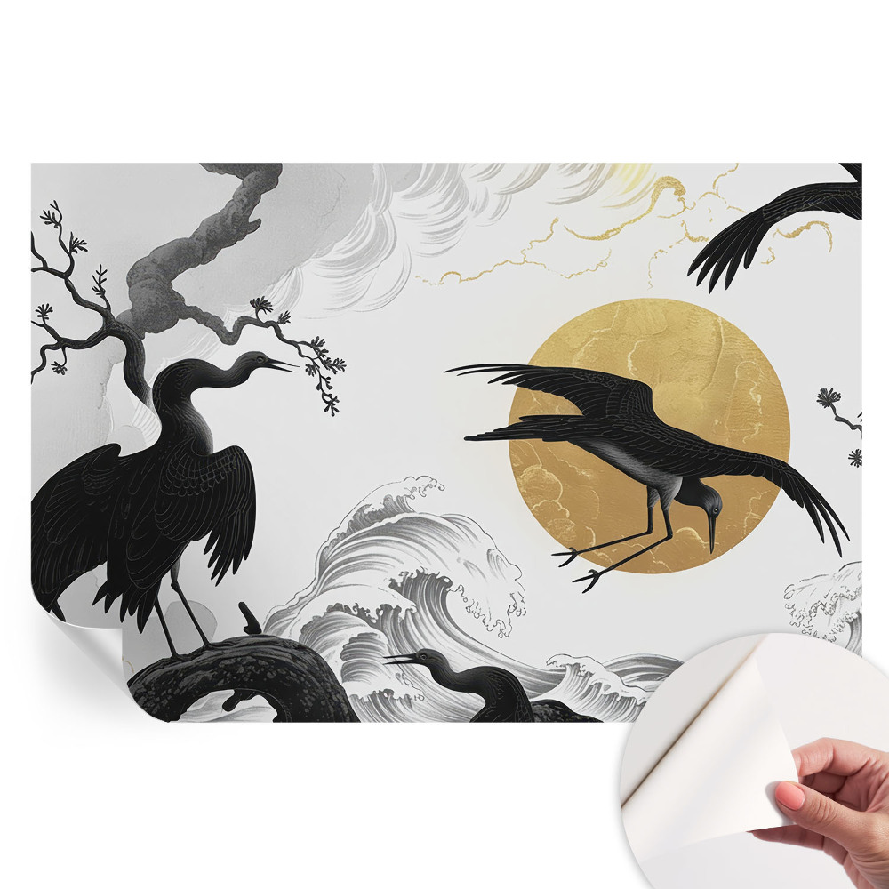 Fototapet autoadeziv pentru dormitor Macarale negre