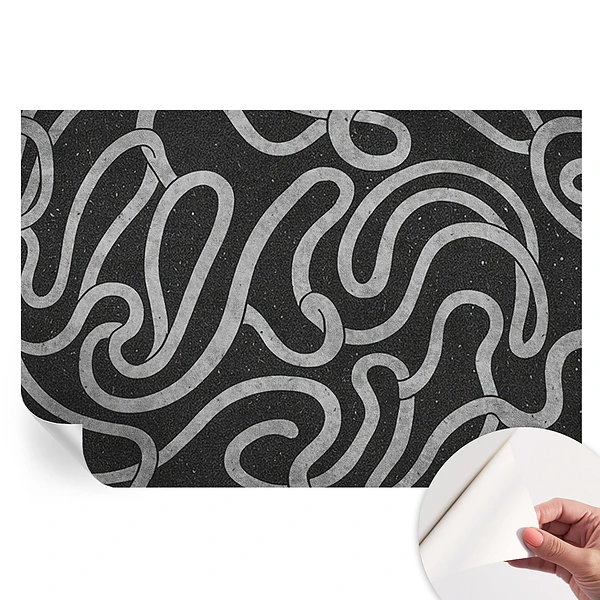 Fototapet modern pentru sufragerie cu design de forme răsucite