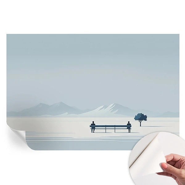 Fototapet modern cu peisaj minimalist pentru sufragerie