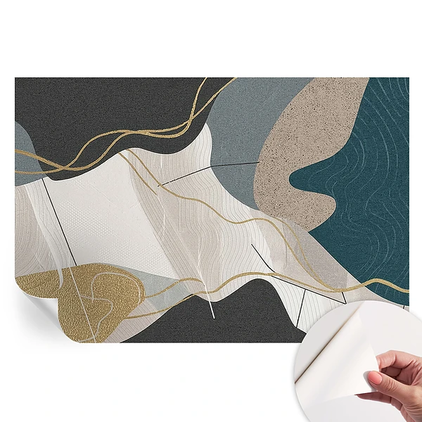 Fototapet modern cu forme abstracte pentru sufragerie