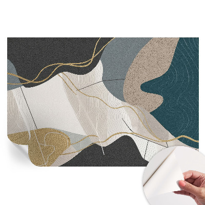 Fototapet modern cu forme abstracte pentru sufragerie