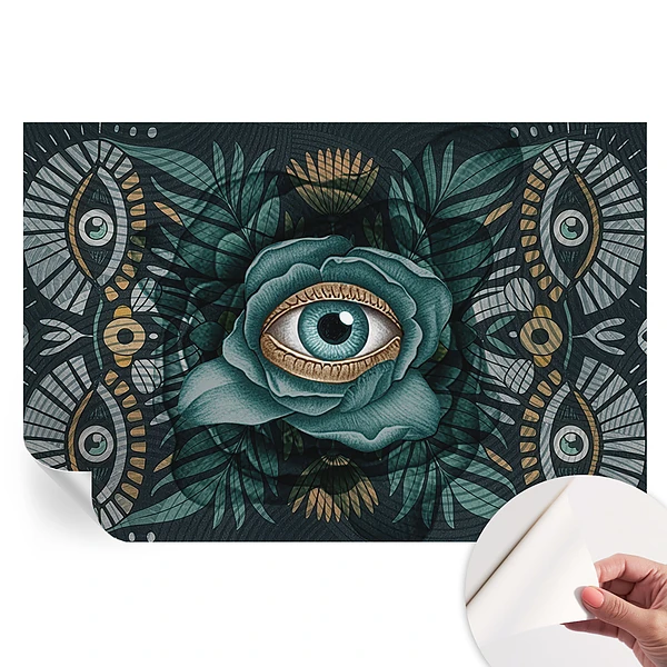 Fototapet modern pentru sufragerie cu model ochi de floare