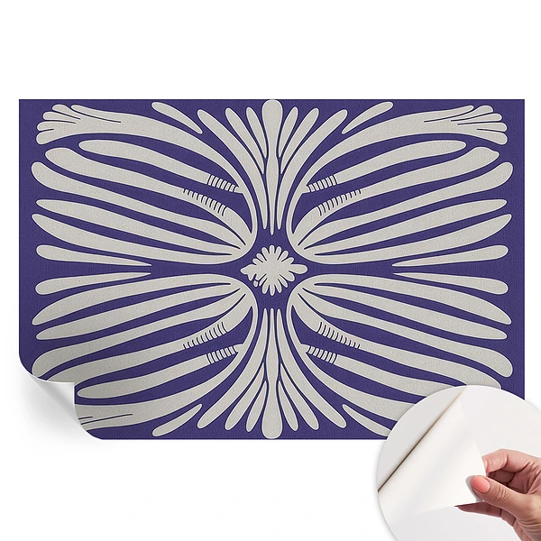 Fototapet modern pentru sufragerie cu model floral Simetrie