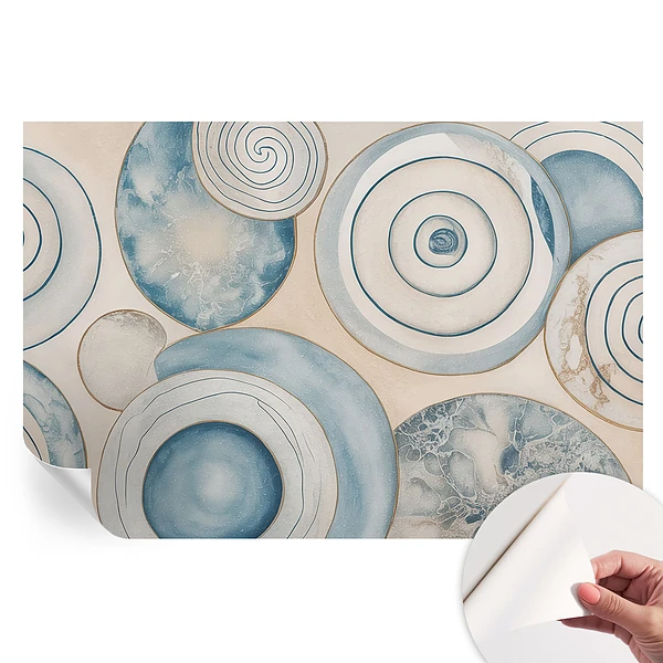 Fototapet modern pentru sufragerie cu model de vârtejuri spiralate