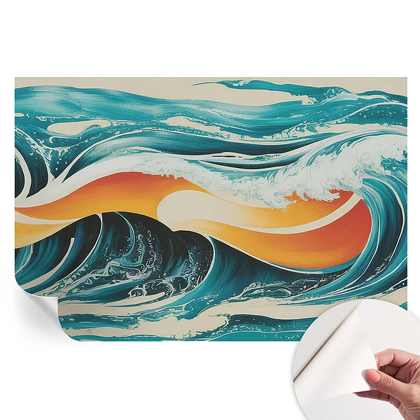 Tapet fototapet autoadeziv cu valuri abstracte
