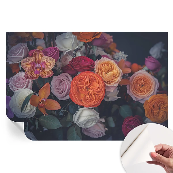 Fototapet autoadeziv pentru dormitor model Buchet colorat