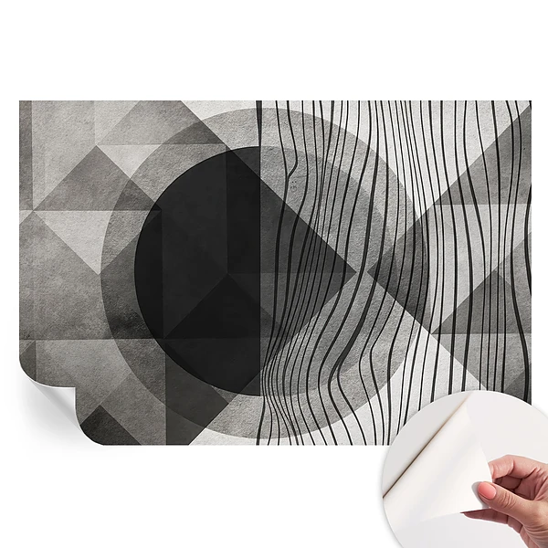 Fototapet modern pentru sufragerie cu forme abstracte