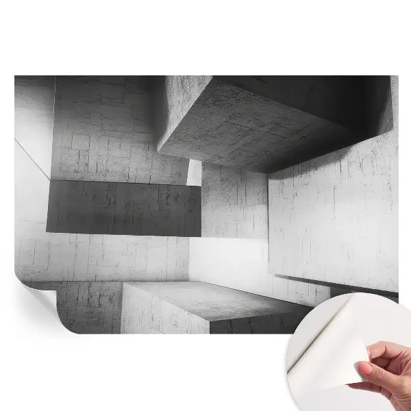 Tapet fotografic autoadeziv cu sculpturi geometrice
