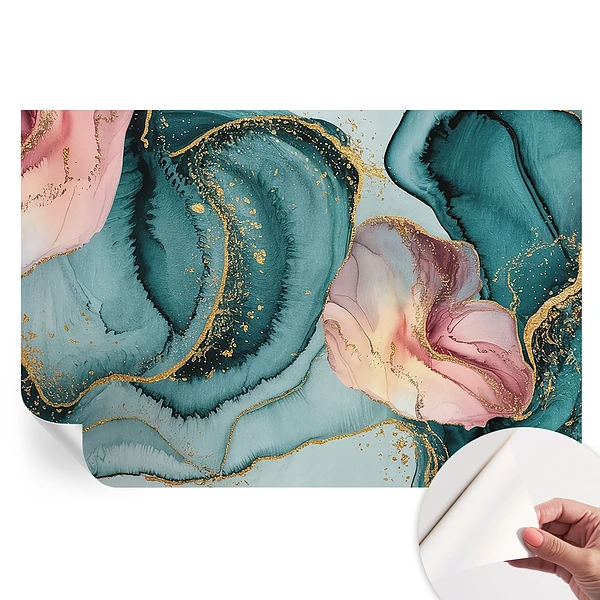 Fototapet modern pentru sufragerie cu model de valuri artistice