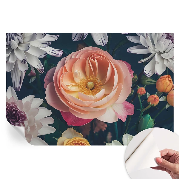 Tapet autoadeziv pentru camera de zi Armonie florală