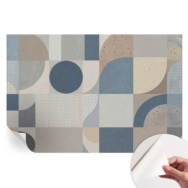 Fototapet autoadeziv pentru dormitor cu model mozaic geometric
