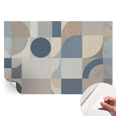 Fototapet autoadeziv pentru dormitor cu model mozaic geometric
