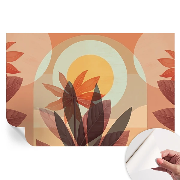 Fototapet autoadeziv cu model de abstracție florală