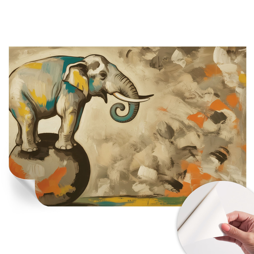 Fototapet autoadeziv pentru dormitor cu model elefant abstract