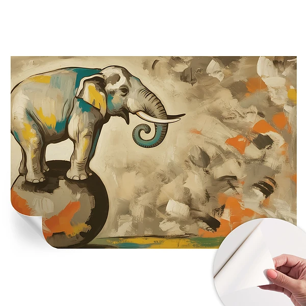 Fototapet autoadeziv pentru dormitor cu model elefant abstract