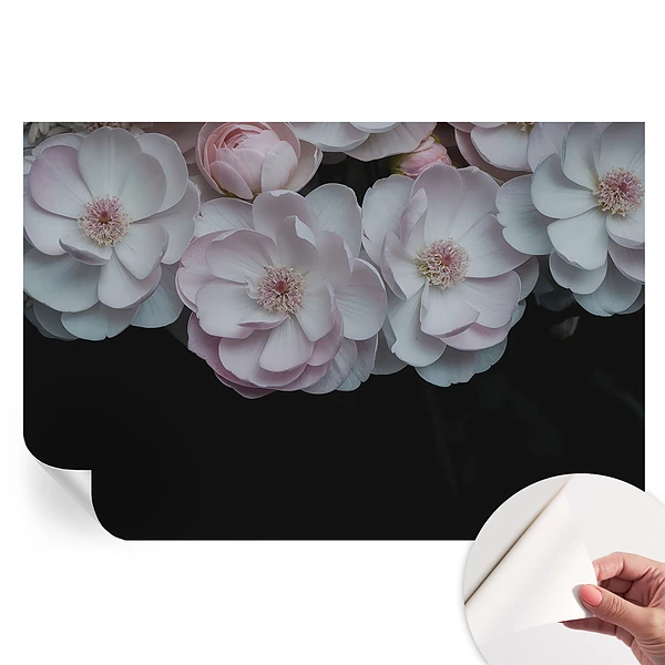Fototapet modern pentru sufragerie cu design floral un buchet delicat