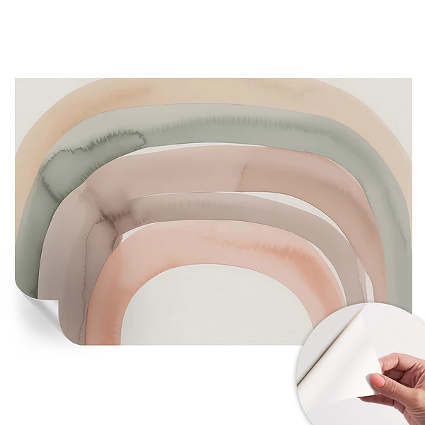 Fototapet modern cu model de arcuri curcubeu pentru sufragerie