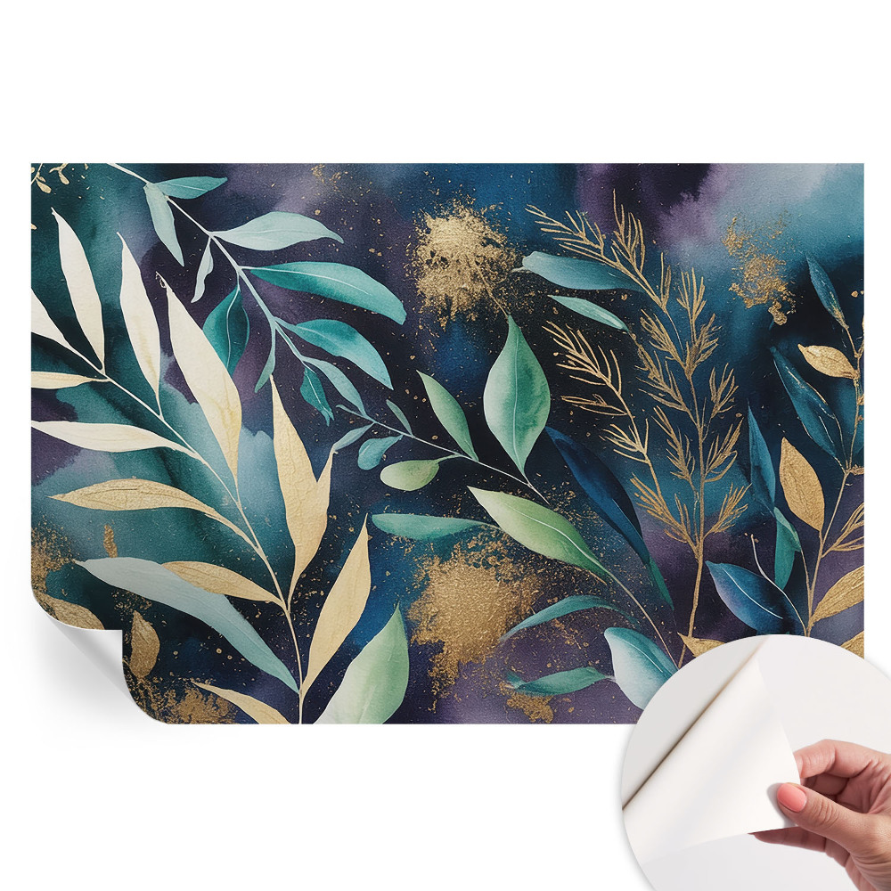 Tapet autoadeziv pentru camera de zi Frunze botanice