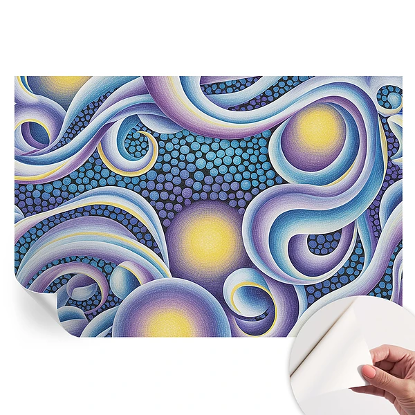 Fototapet modern pentru sufragerie cu model de vârtejuri colorate