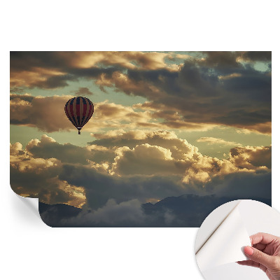 Fototapet modern pentru sufragerie cu balon în nori