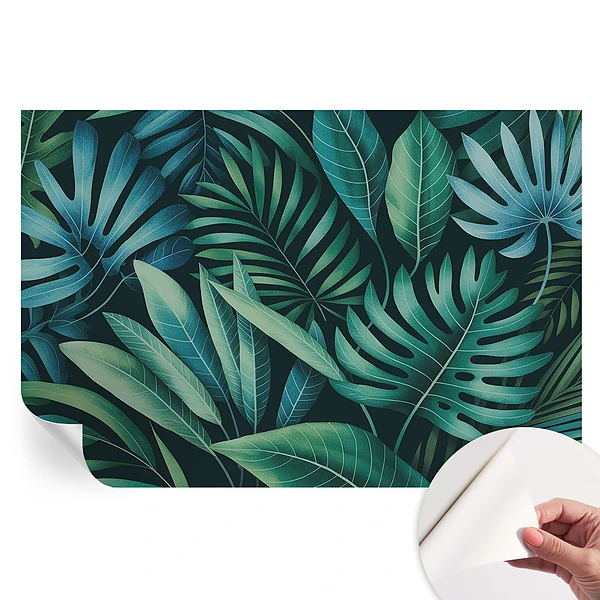 Tapet fotomural autoadeziv cu model de frunze tropicale