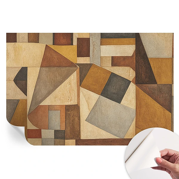 Tapet autoadeziv pentru camera de zi cu model abstract geometric