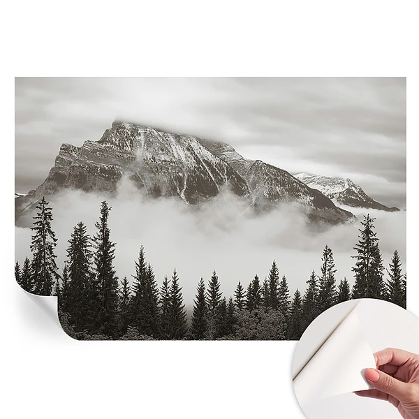 Fototapet autoadeziv pentru dormitor cu peisaj montan