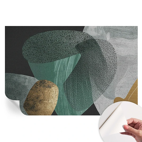 Fototapet modern pentru sufragerie cu design geometric abstract