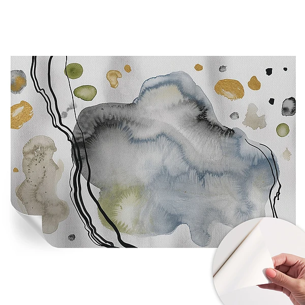 Fototapet modern pentru sufragerie cu model abstract în acuarelă