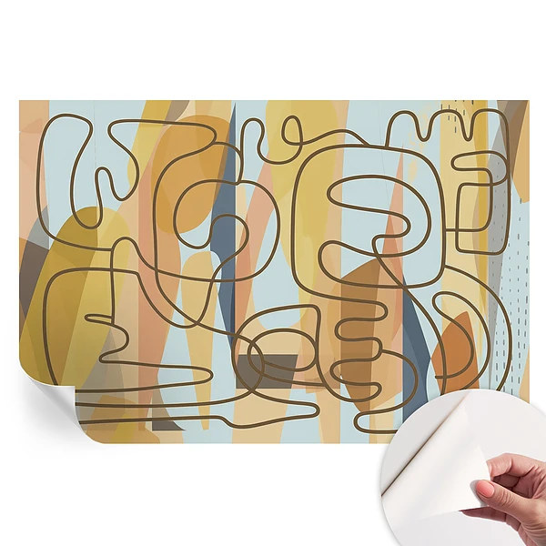 Fototapet autoadeziv pentru dormitor cu forme abstracte