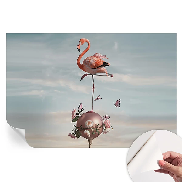 Tapet fotografic autoadeziv cu model Flamingo elegant