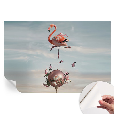 Tapet fotografic autoadeziv cu model Flamingo elegant