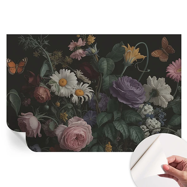 Fototapet autoadeziv pentru dormitor Eleganță florală