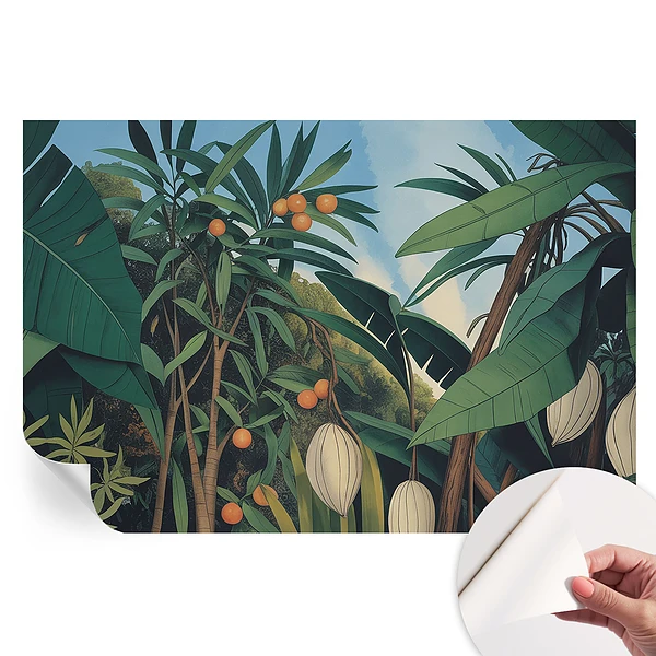 Tapet fotografic autoadeziv cu model de junglă tropicală