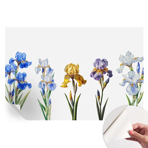 Tapet fotografic autoadeziv cu model de flori de iris