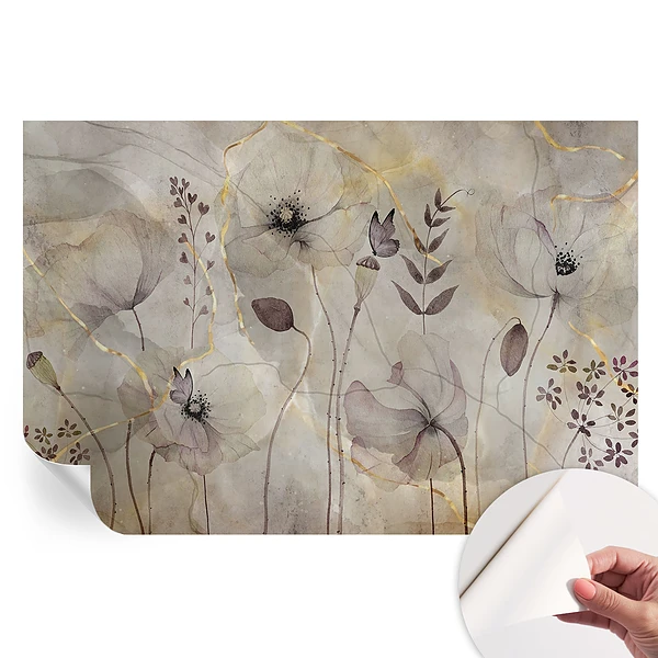 Fototapet autoadeziv pentru dormitor Flori delicate