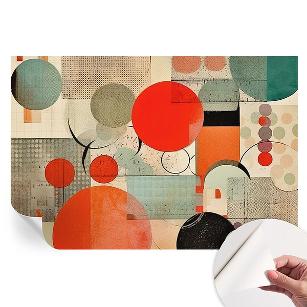 Tapet autoadeziv pentru camera de zi cu model abstract colorat