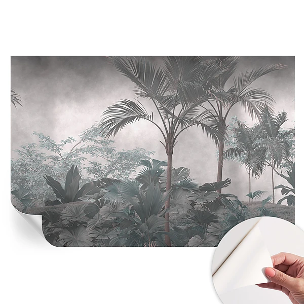 Fototapet modern pentru sufragerie cu design de natură exotică